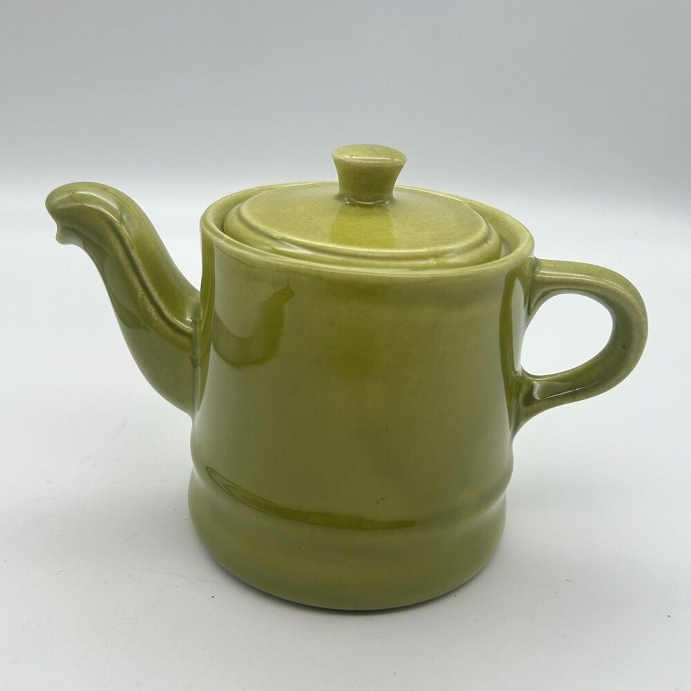 Vintage Stangl Pottery Chartreuse Green Ceramic Teapot with Lid Trenton NJ USA